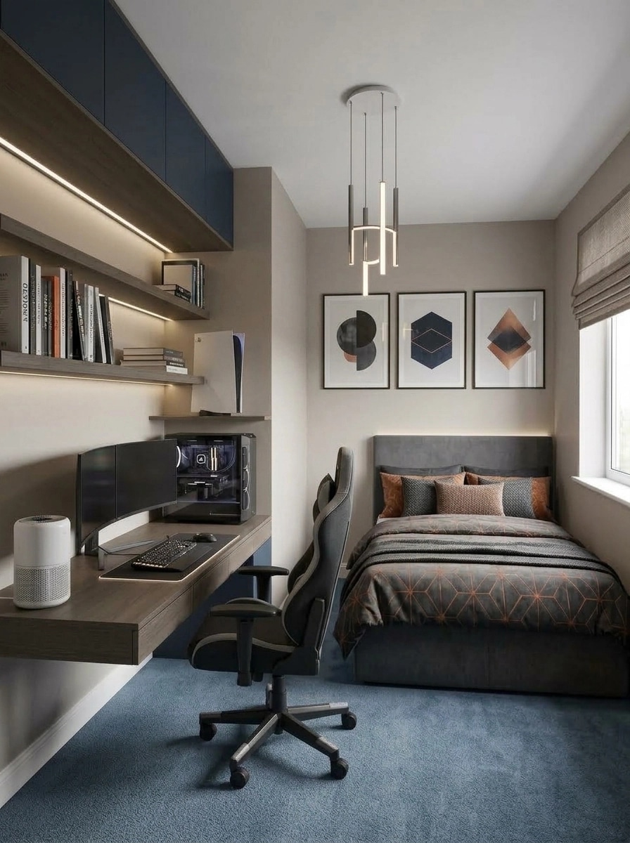 Contemporary Bedroom design — interior photo by GenRoom AI