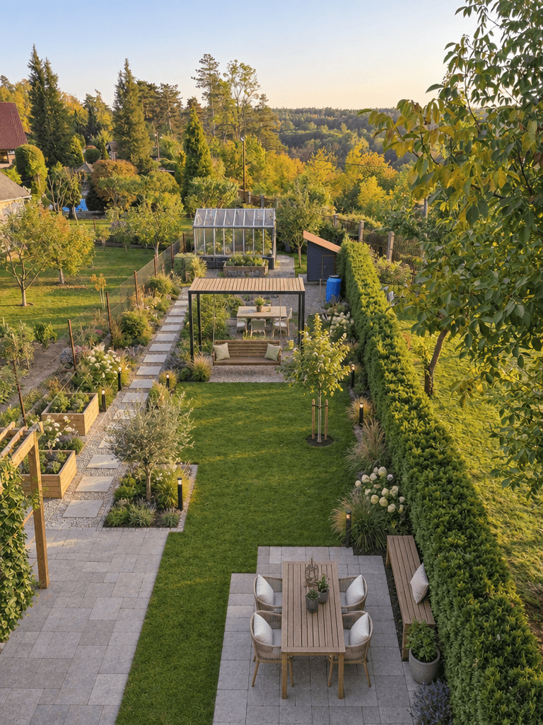 Landscape design in Scandinavian Garden style — Yard by GenRoom AI