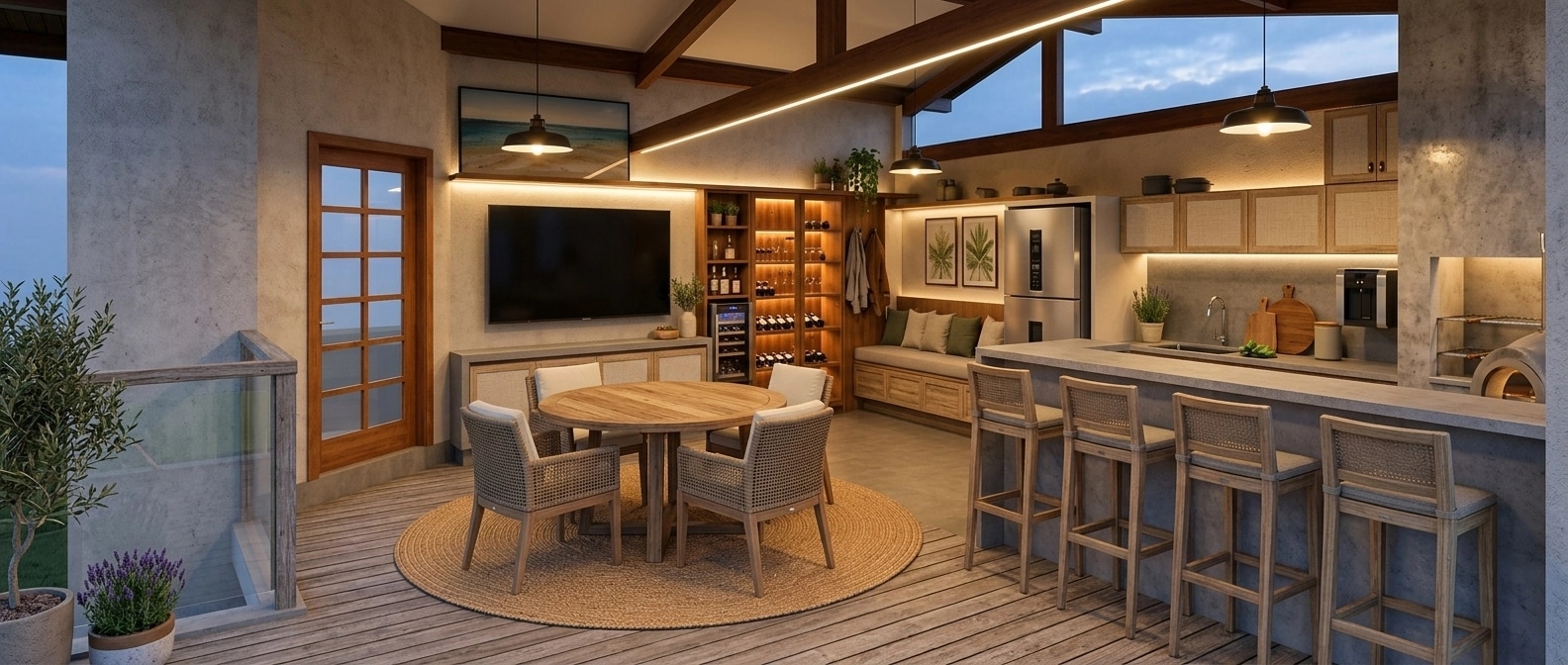 Interior design in Modern Farmhouse style — balcony by GenRoom AI