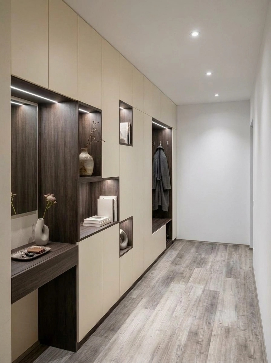 Hallway interior in Minimalism style — photo by GenRoom AI