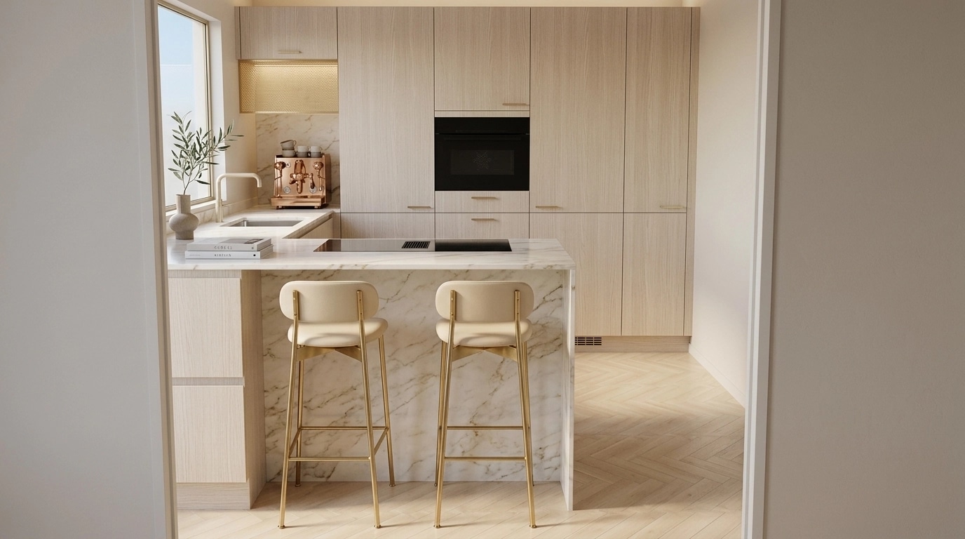Minimalism Kitchen design — interior photo by GenRoom AI