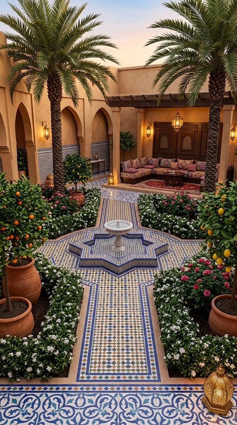 Landscape design in Arabian Courtyard style — Yard by GenRoom AI