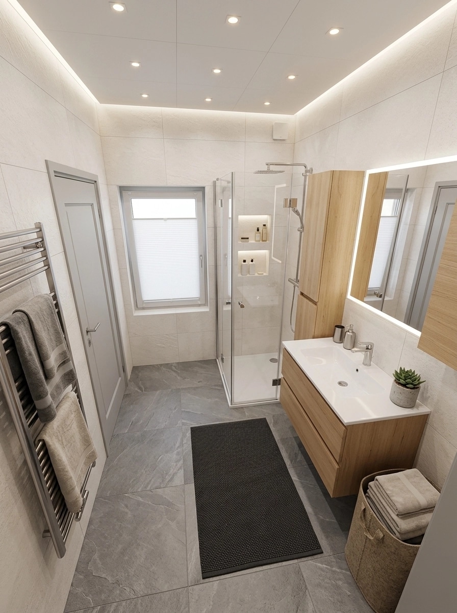 Scandinavian Bathroom design — interior photo by GenRoom AI