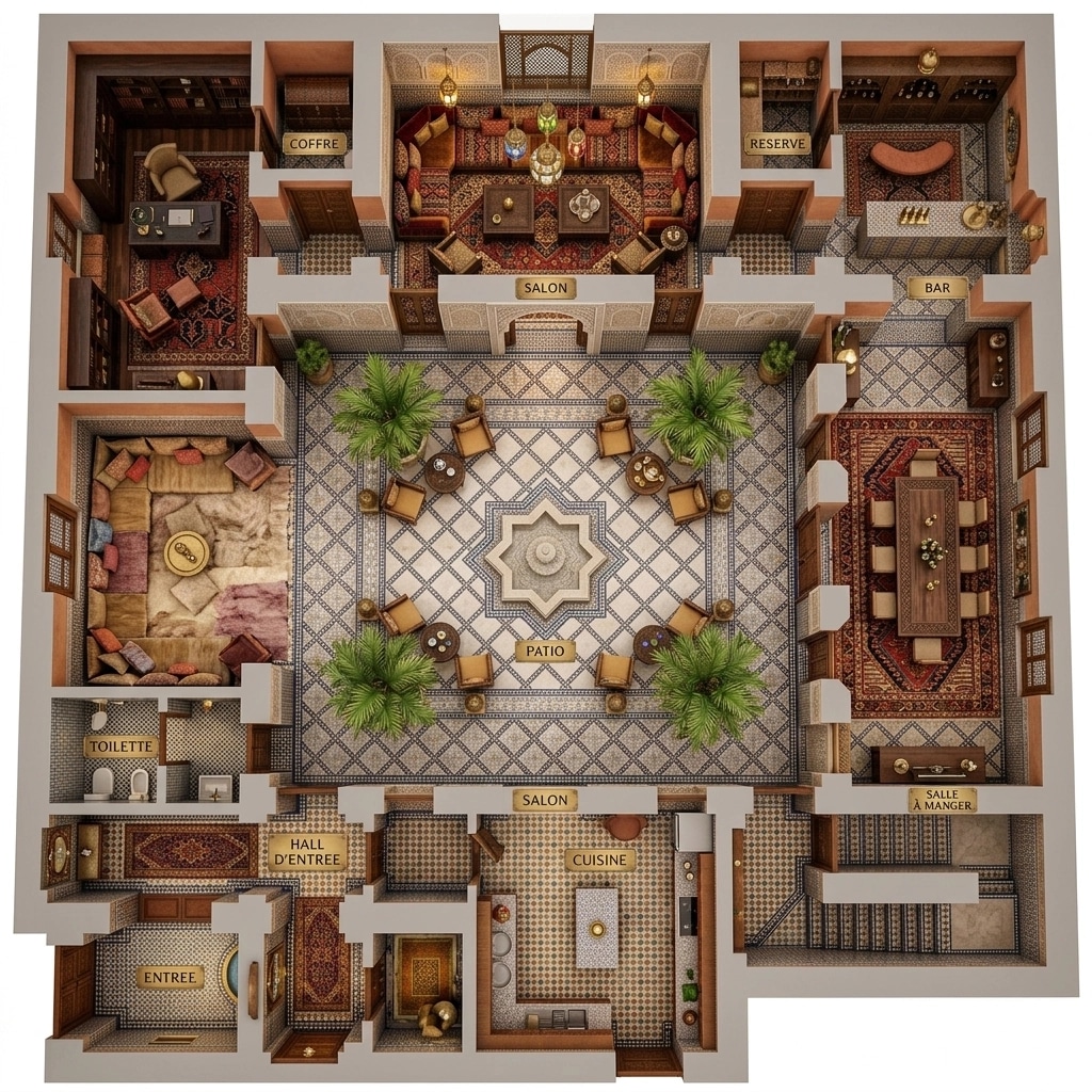 Interior design in Arabian / Moroccan style — Living Room by GenRoom AI