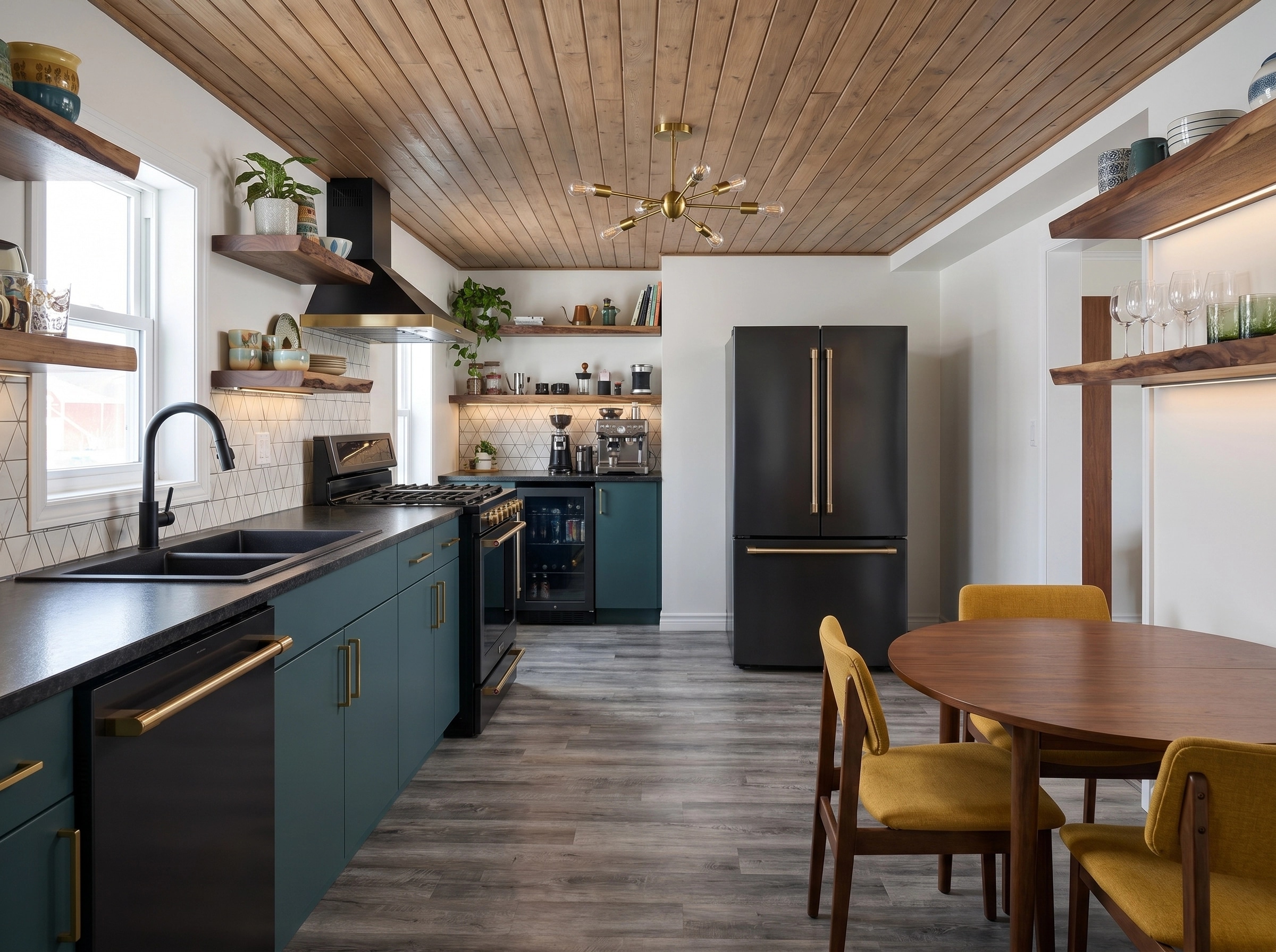 Interior design in Mid-Century Modern style — Kitchen by GenRoom AI