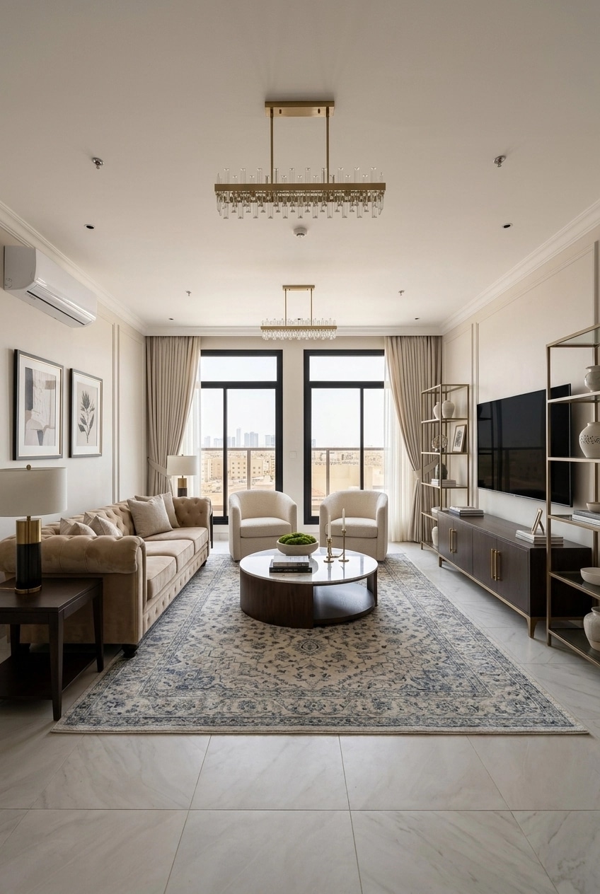Transitional Living Room design — interior photo by GenRoom AI