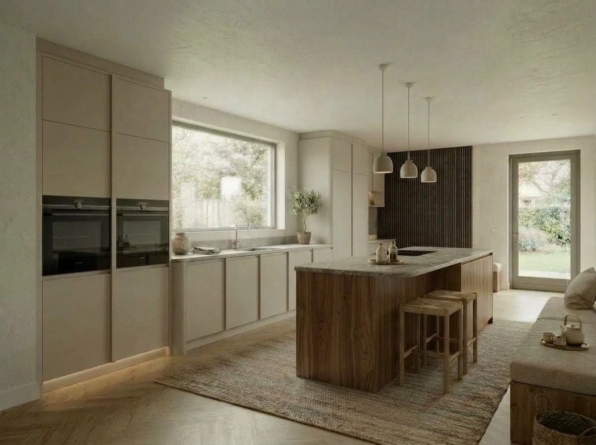 Japandi Kitchen design — interior photo by GenRoom AI
