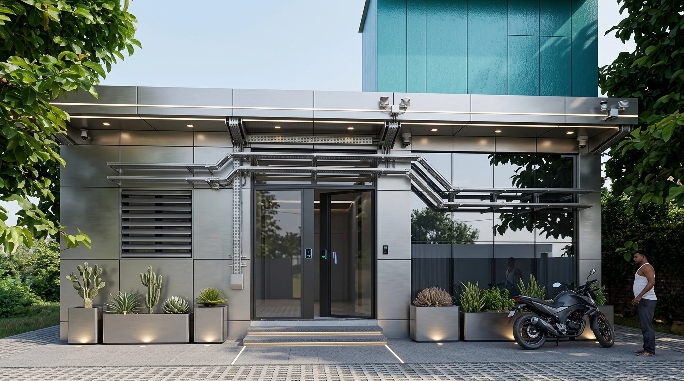 Hi-Tech Facade Facade design — facade photo by GenRoom AI