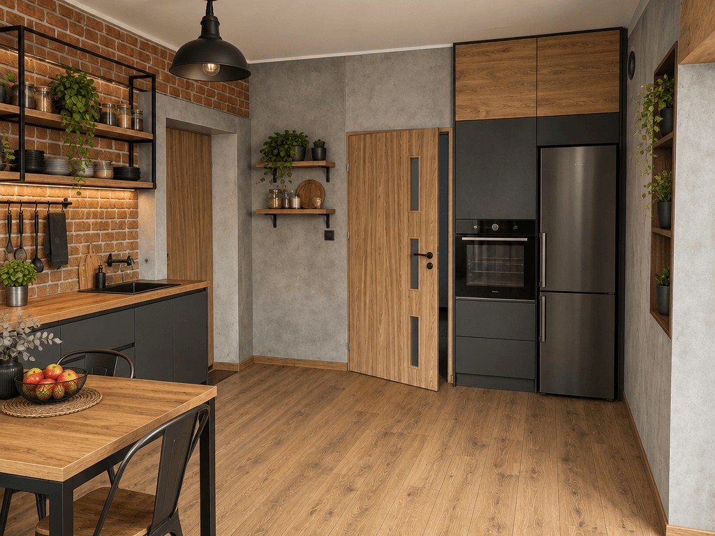 Kitchen interior in Loft / Industrial style — photo by GenRoom AI