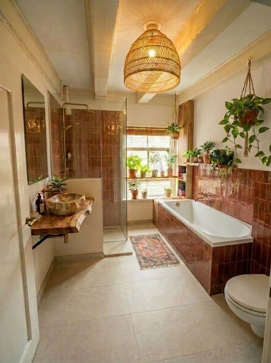 Bathroom interior in Mediterranean style — photo by GenRoom AI