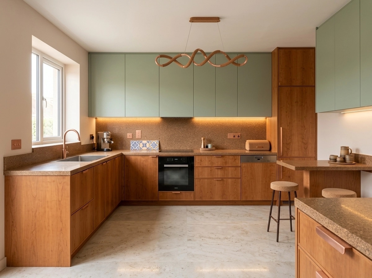 Kitchen interior in Portuguese Modern style — photo by GenRoom AI