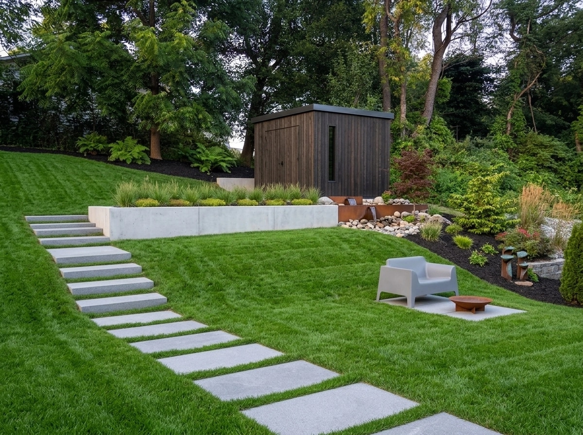 Landscape design in Minimalist Yard style — Yard by GenRoom AI