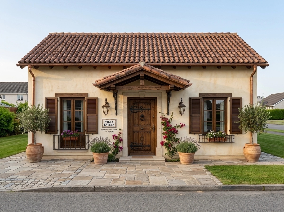 Facade design in Mediterranean Facade style — photo by GenRoom AI