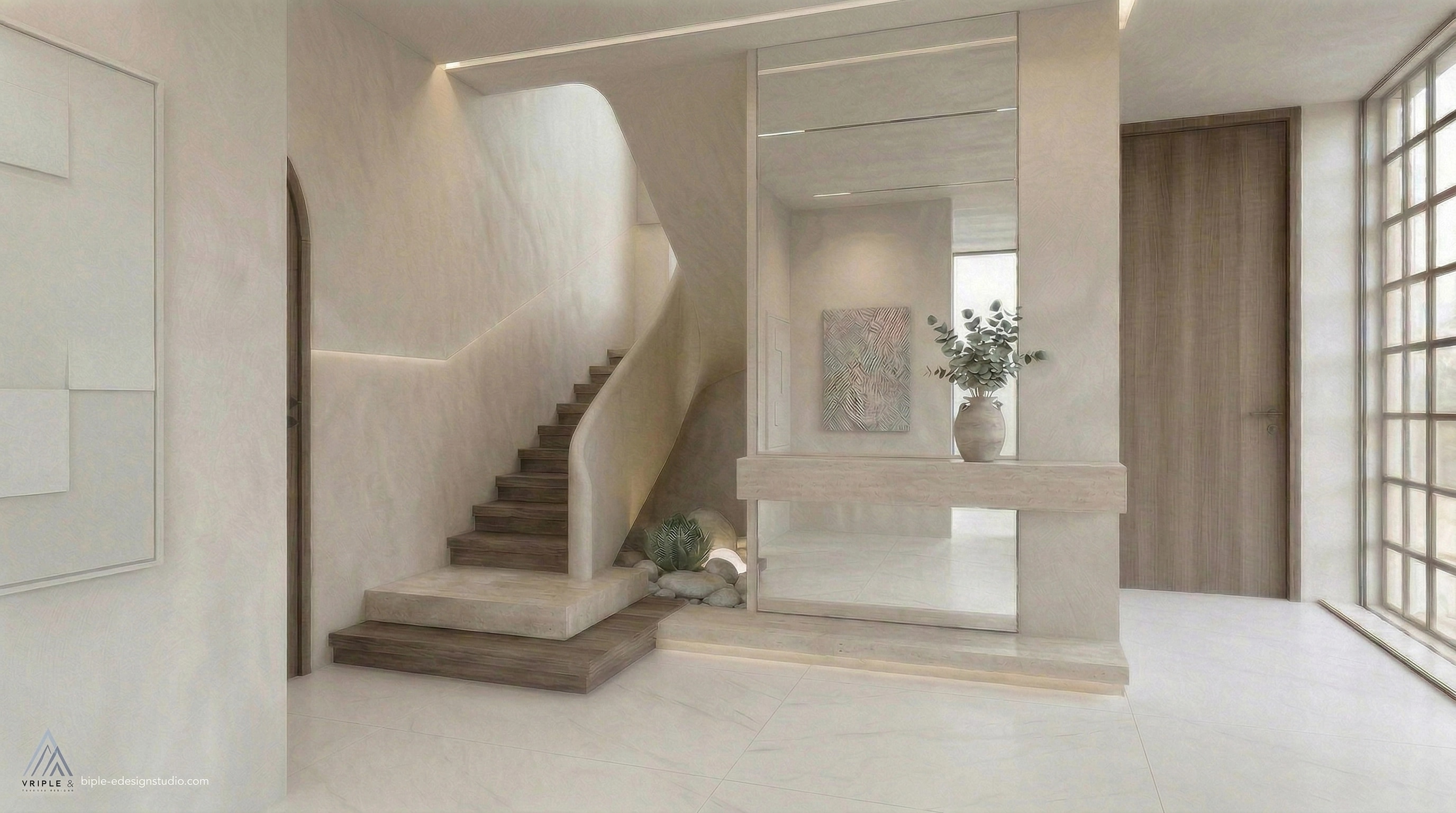Interior design in Mediterranean style — Hallway by GenRoom AI