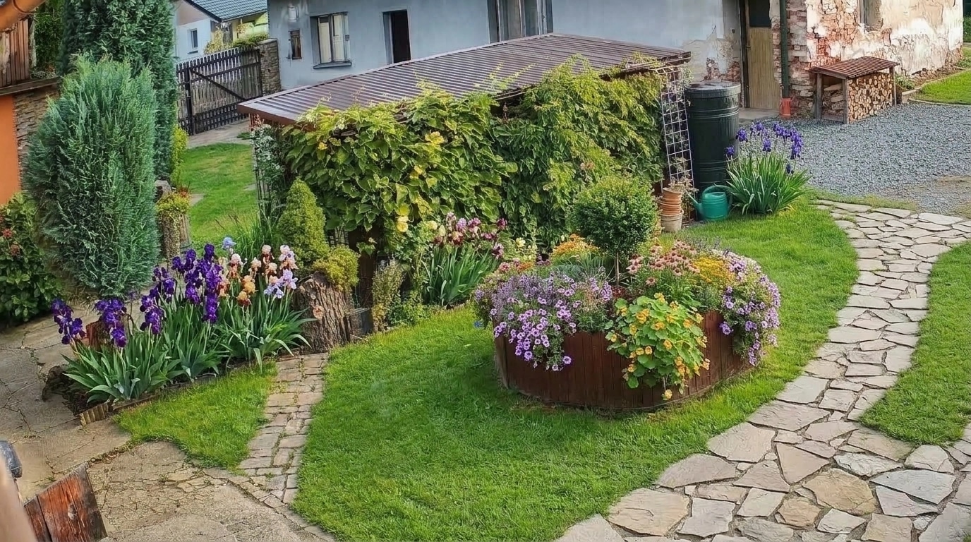 Country Rustic Garden Yard design — yard photo by GenRoom AI