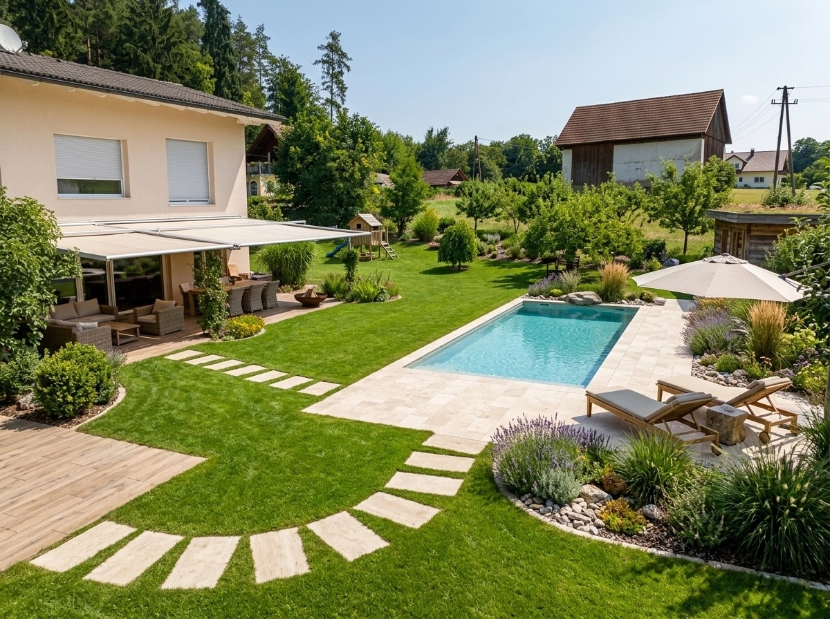 Landscape design in Eco Natural Garden style — Yard by GenRoom AI