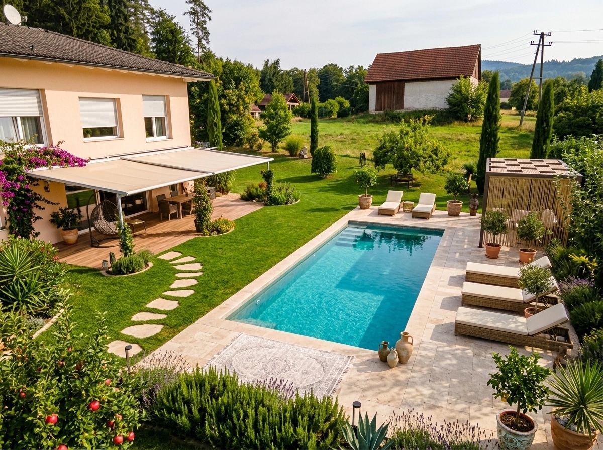 Landscape design in Mediterranean Yard style — Yard by GenRoom AI