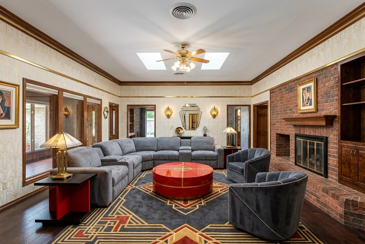 Art Deco Living Room design — interior photo by GenRoom AI