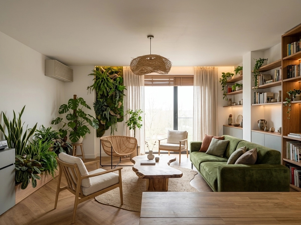 Interior design in Biophilic style — Living Room by GenRoom AI