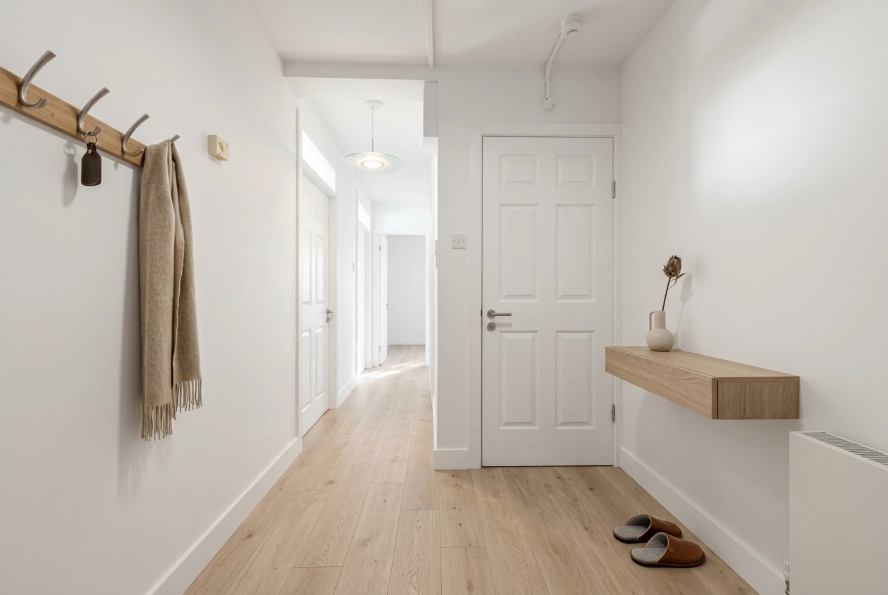 Hallway interior in Minimalism style — photo by GenRoom AI