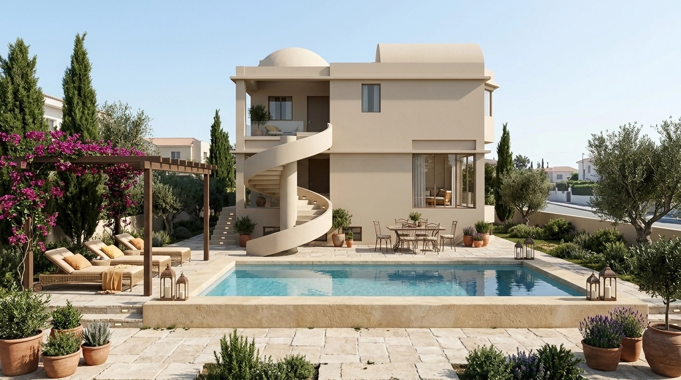 Landscape design in Mediterranean Yard style — Yard by GenRoom AI