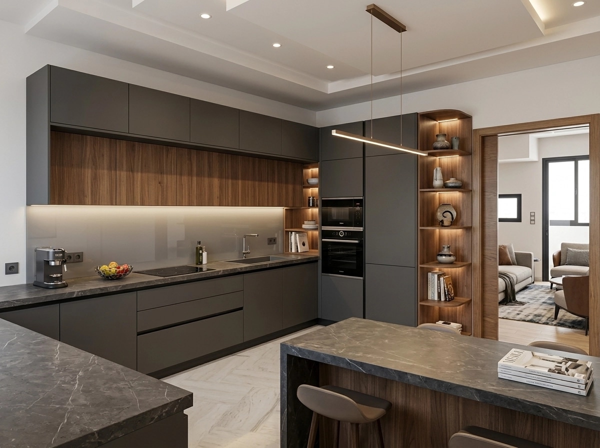 Interior design in Contemporary style — Kitchen by GenRoom AI