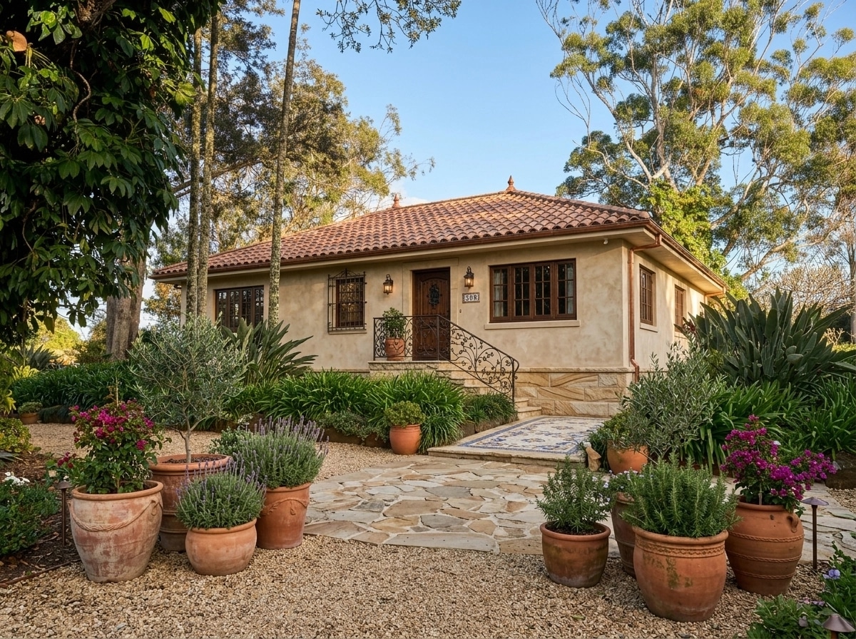 Facade design in Mediterranean Facade style — photo by GenRoom AI
