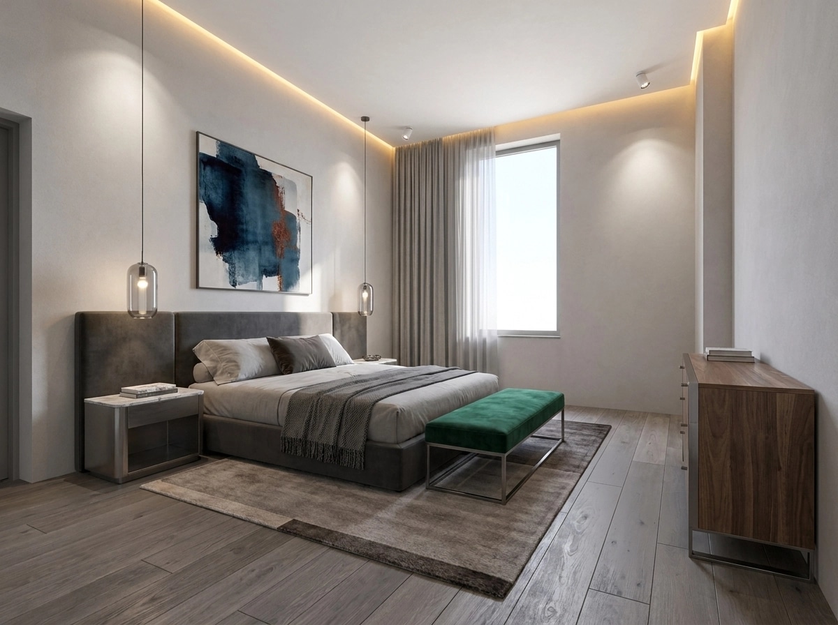 Contemporary Bedroom design — interior photo by GenRoom AI