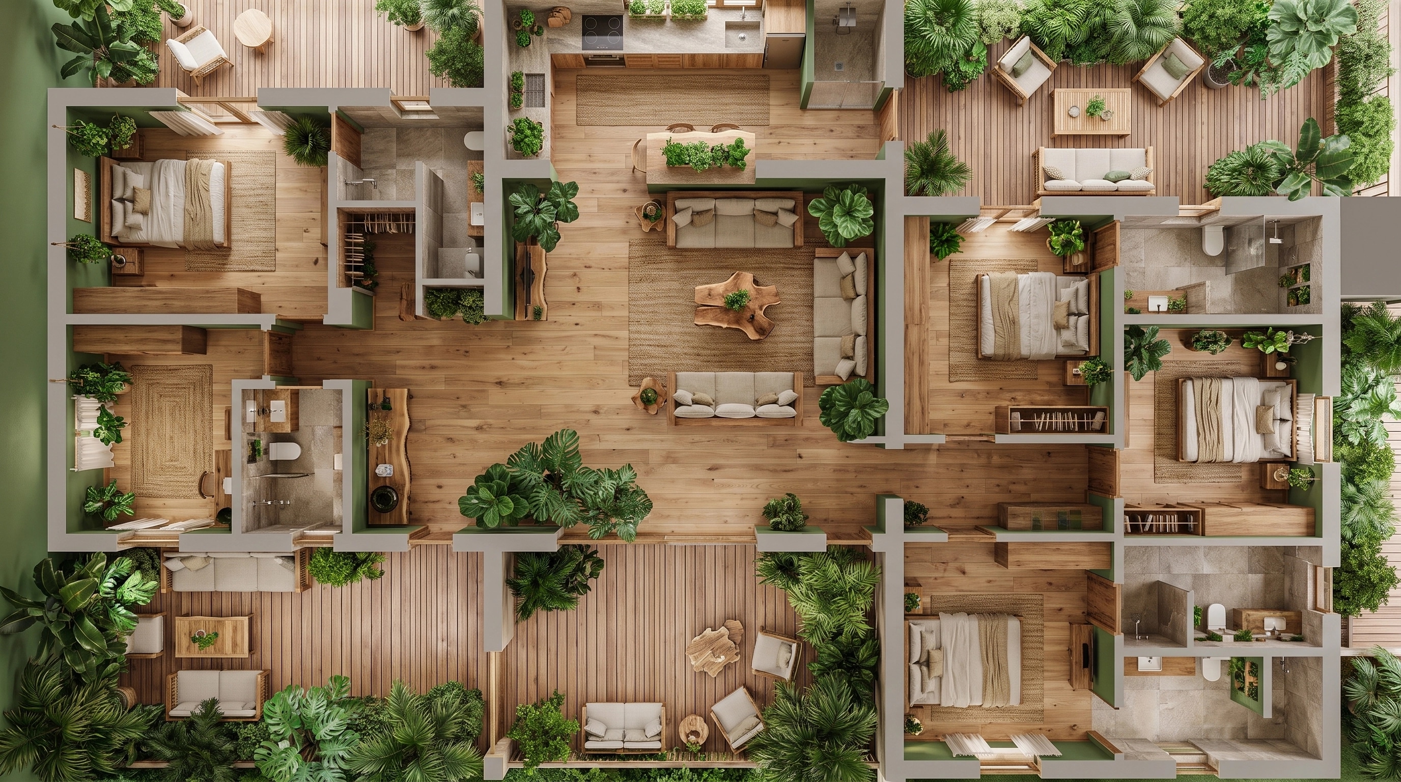 Interior design in Biophilic style — Living Room by GenRoom AI