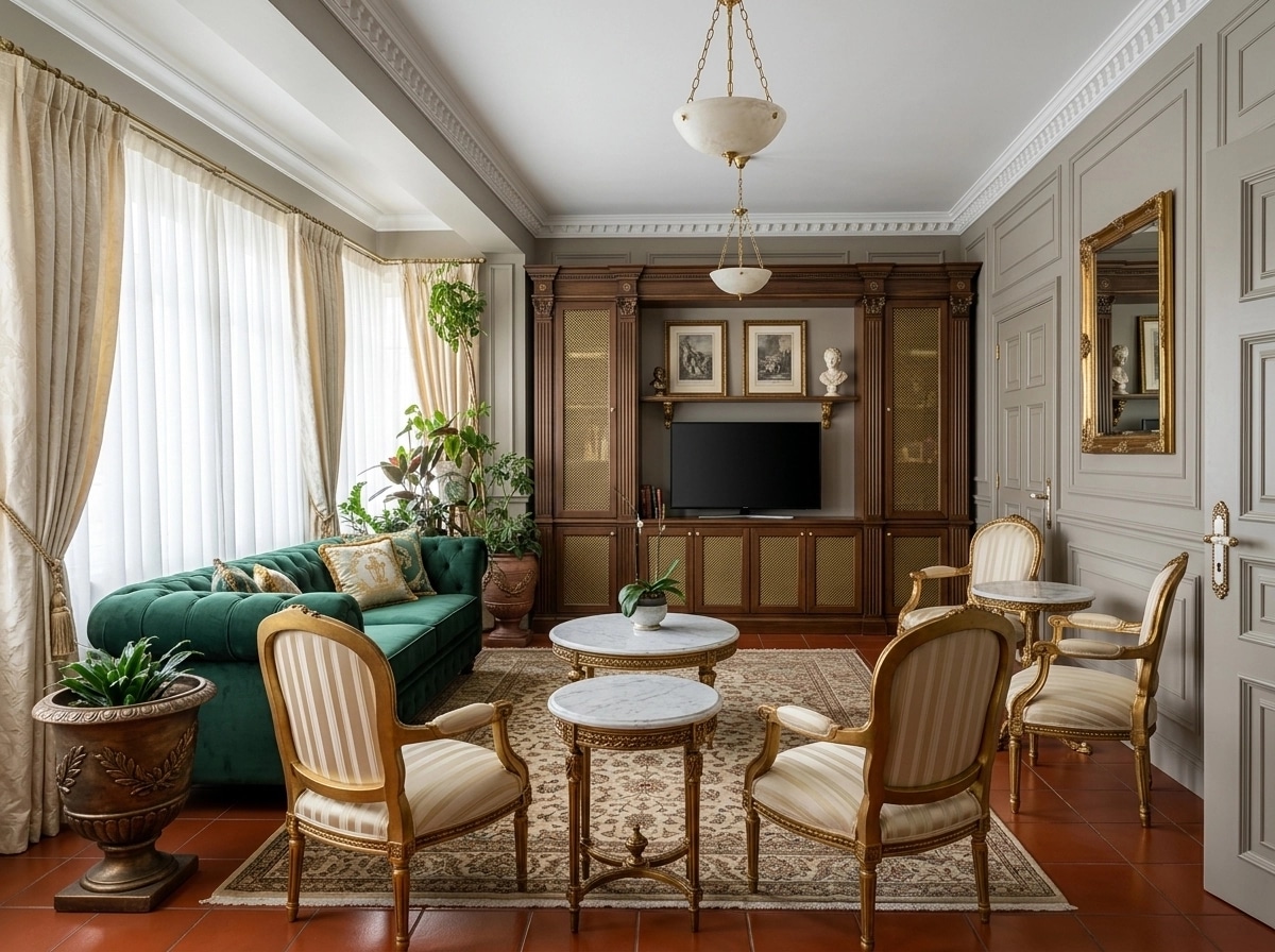 Interior design in Neoclassic style — Living Room by GenRoom AI