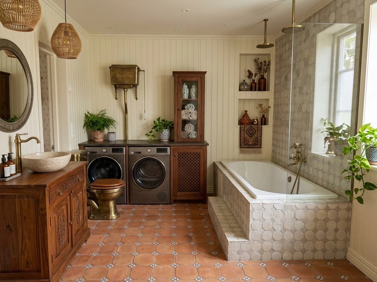 Bohemian Banheiro design — interior photo by GenRoom AI
