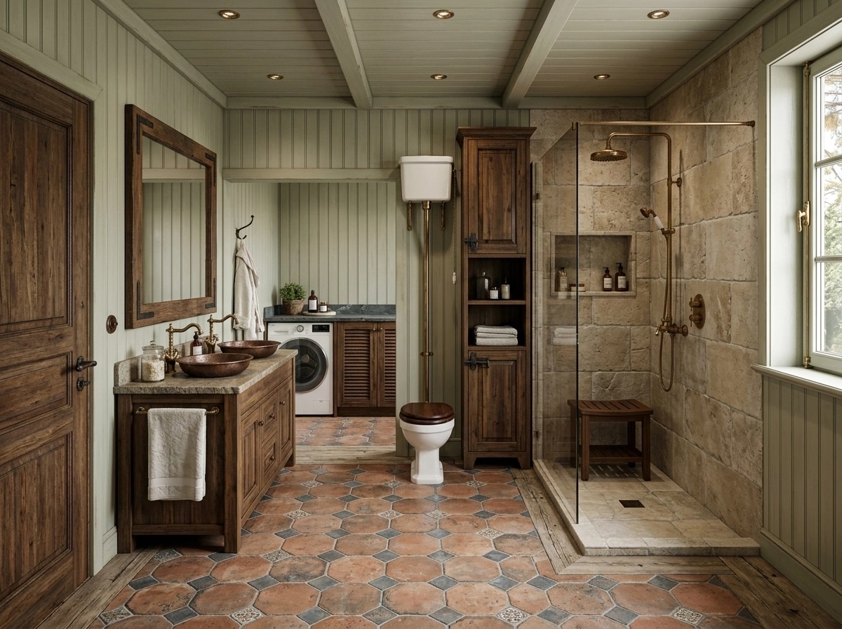 Bathroom interior in Rustic style — photo by GenRoom AI