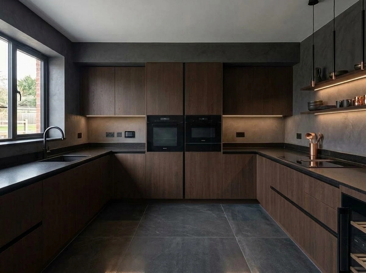 Design de interiores em estilo Blacktec — Cozinha por GenRoom AI