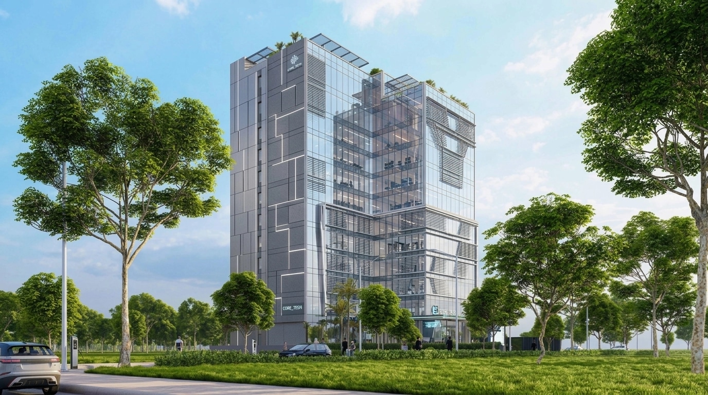 Hi-Tech Facade Facade design — facade photo by GenRoom AI