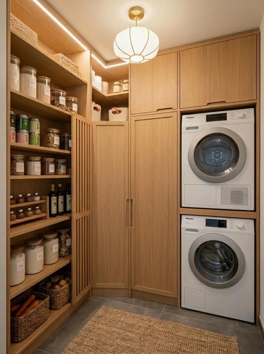 Interior design in Japandi style — pantry by GenRoom AI