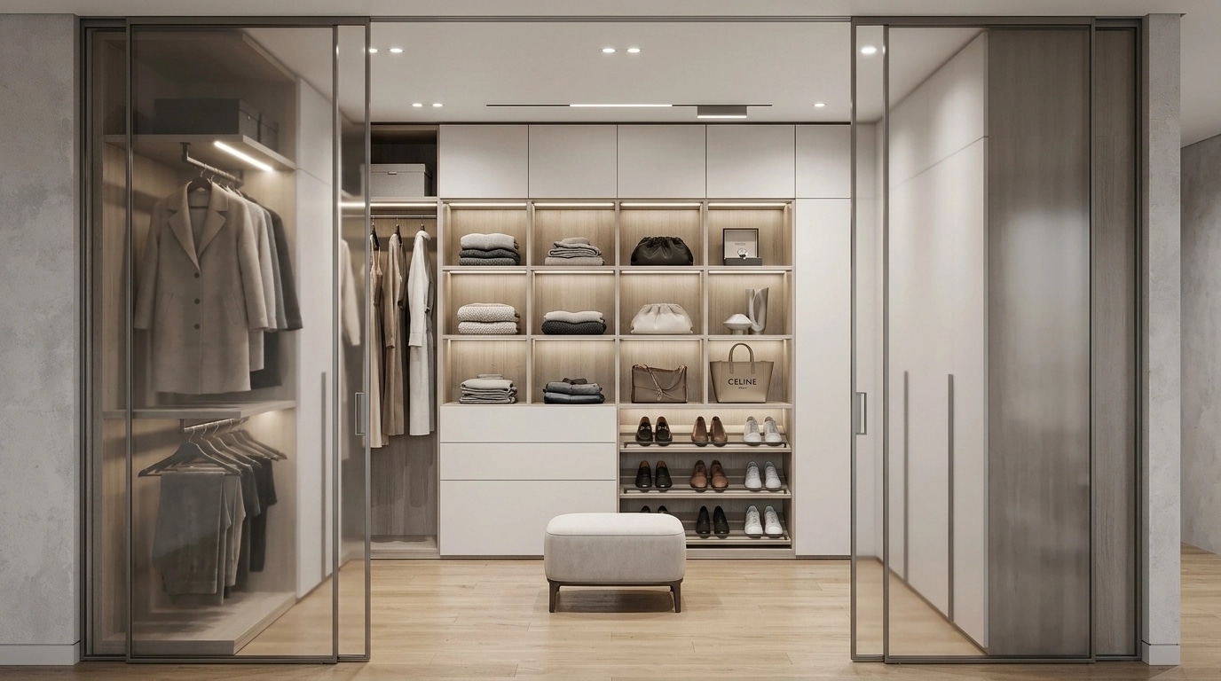 Interior design in Minimalism style — wardrobe by GenRoom AI