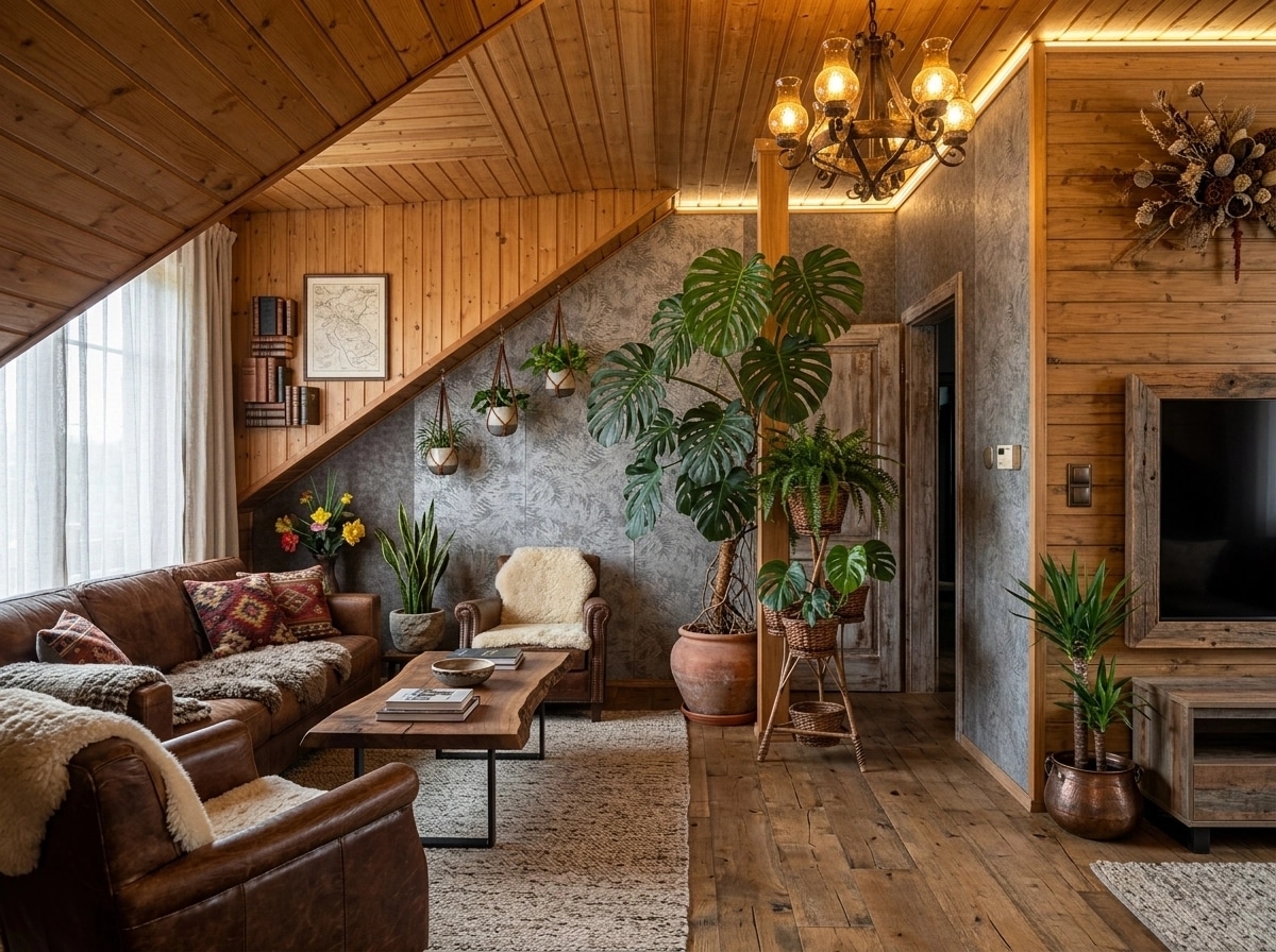 Interior design in Rustic style — Living Room by GenRoom AI