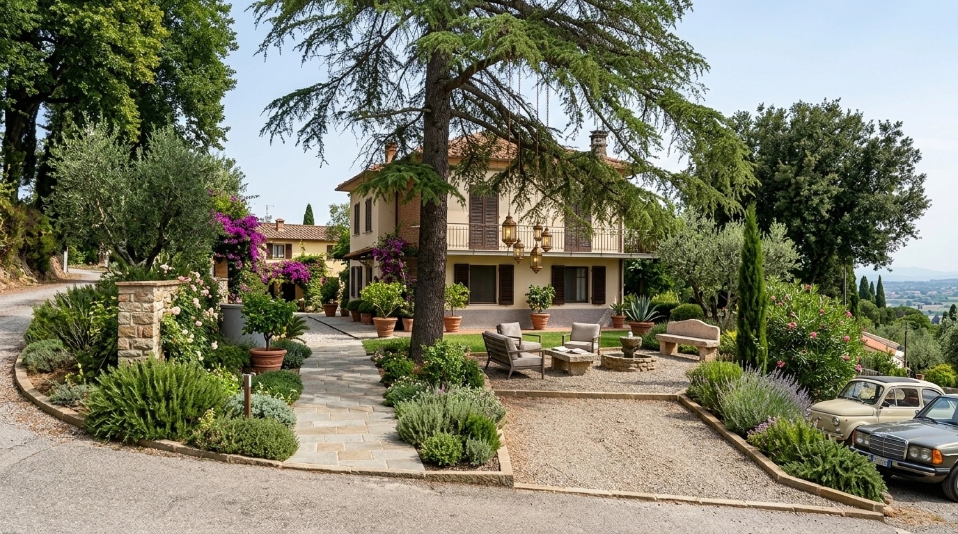 Landscape design in Mediterranean Yard style — Yard by GenRoom AI