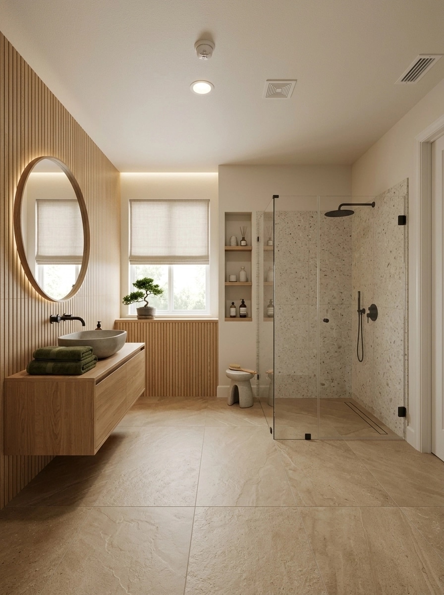 Interior design in Japandi style — Bathroom by GenRoom AI