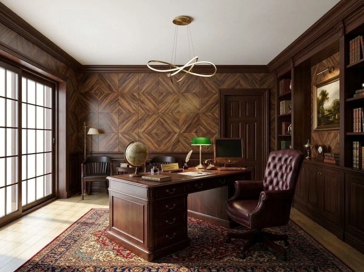 Office interior in British style — photo by GenRoom AI