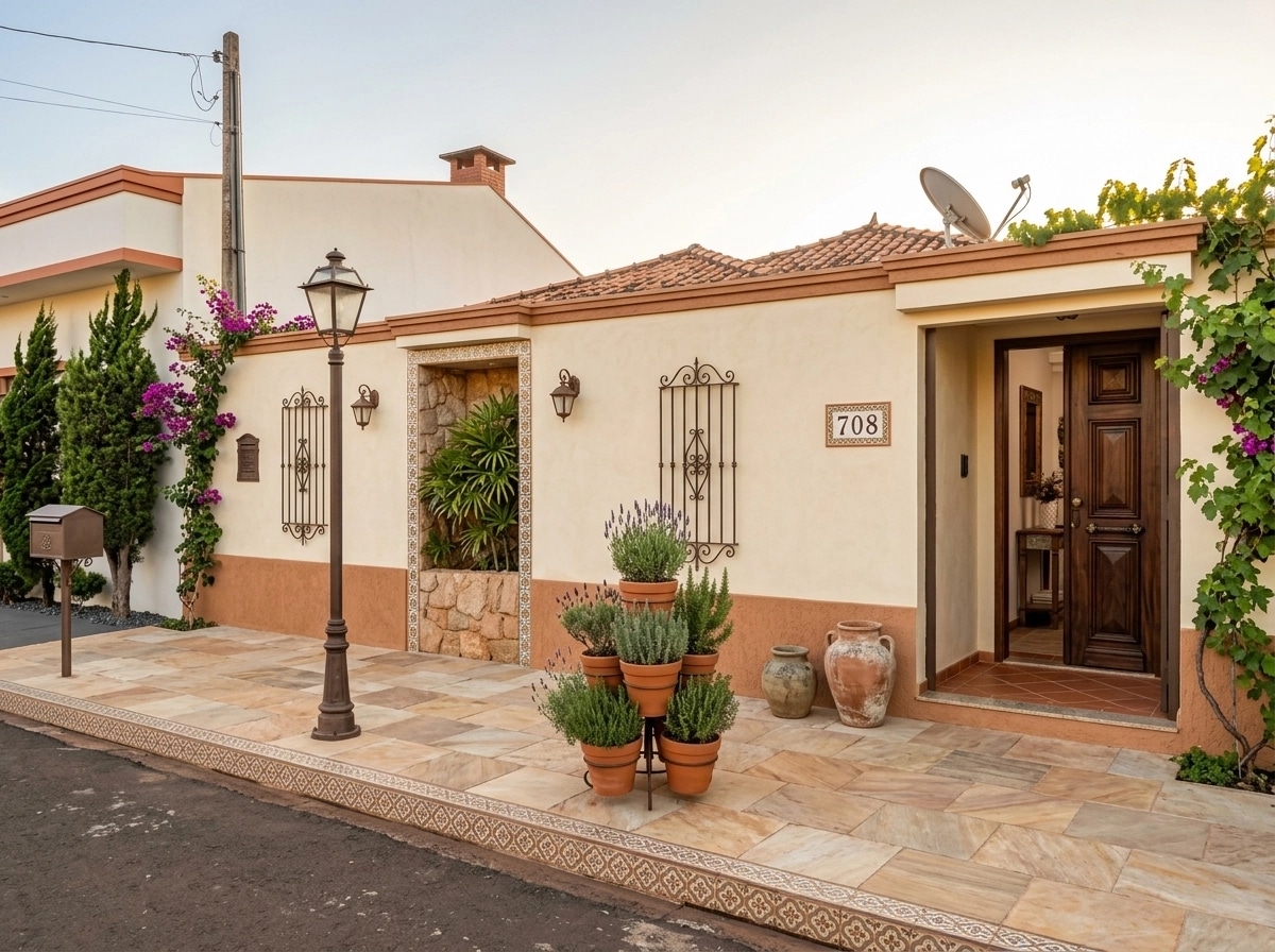 Facade design in Mediterranean Facade style — photo by GenRoom AI