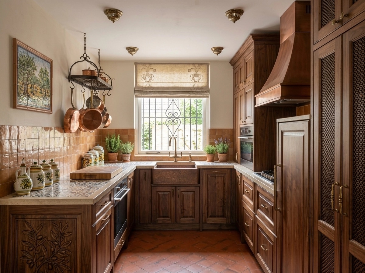Kitchen interior in Mediterranean style — photo by GenRoom AI