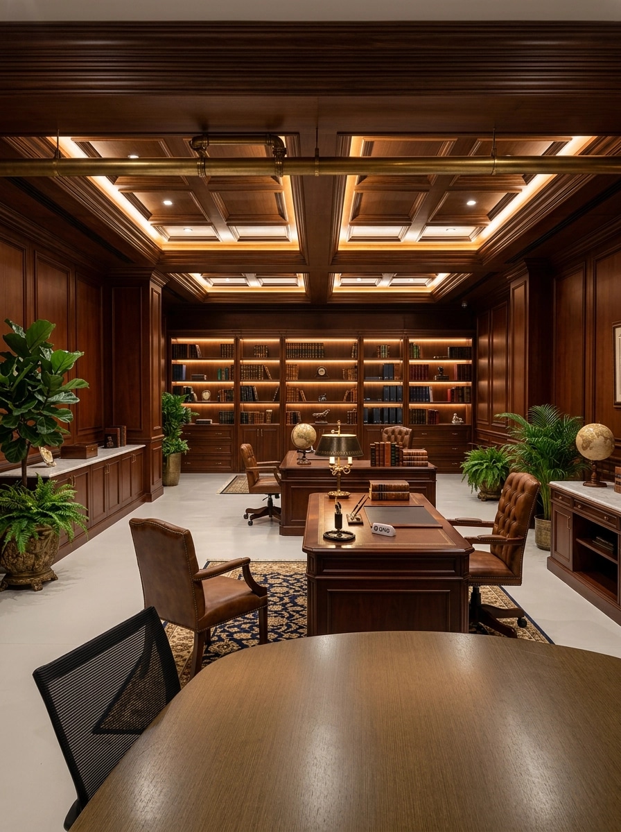 Office interior in Classic style — photo by GenRoom AI