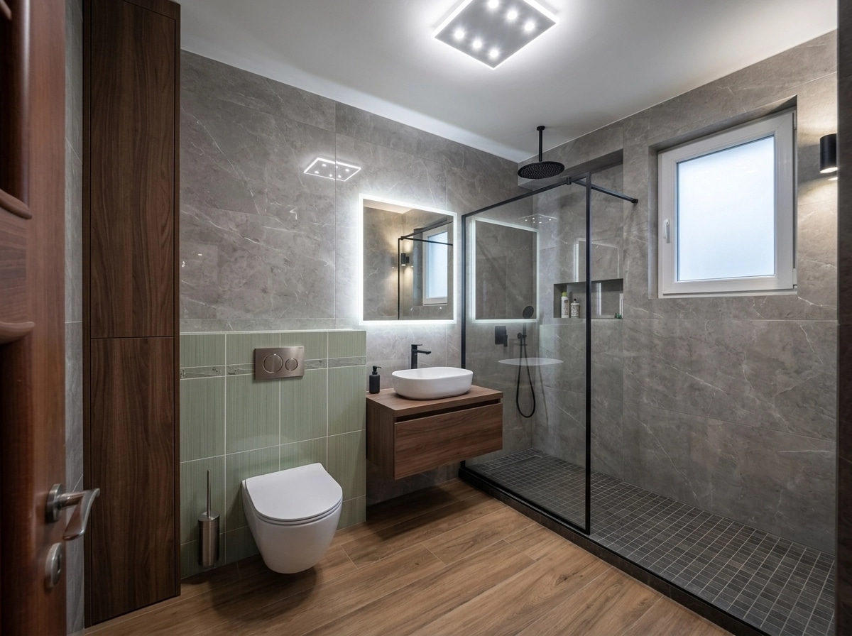 Contemporary Bathroom design — interior photo by GenRoom AI