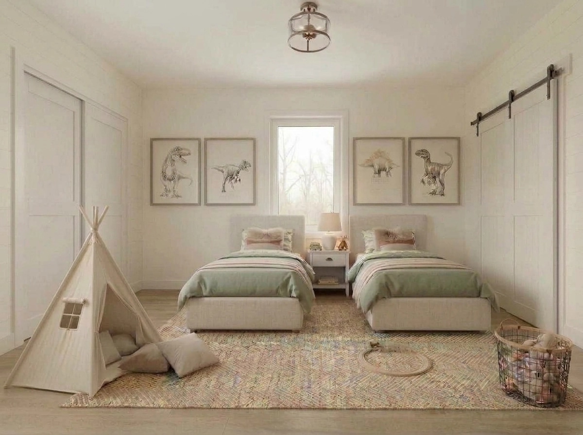Interior design in Modern Farmhouse style — Kids Room by GenRoom AI