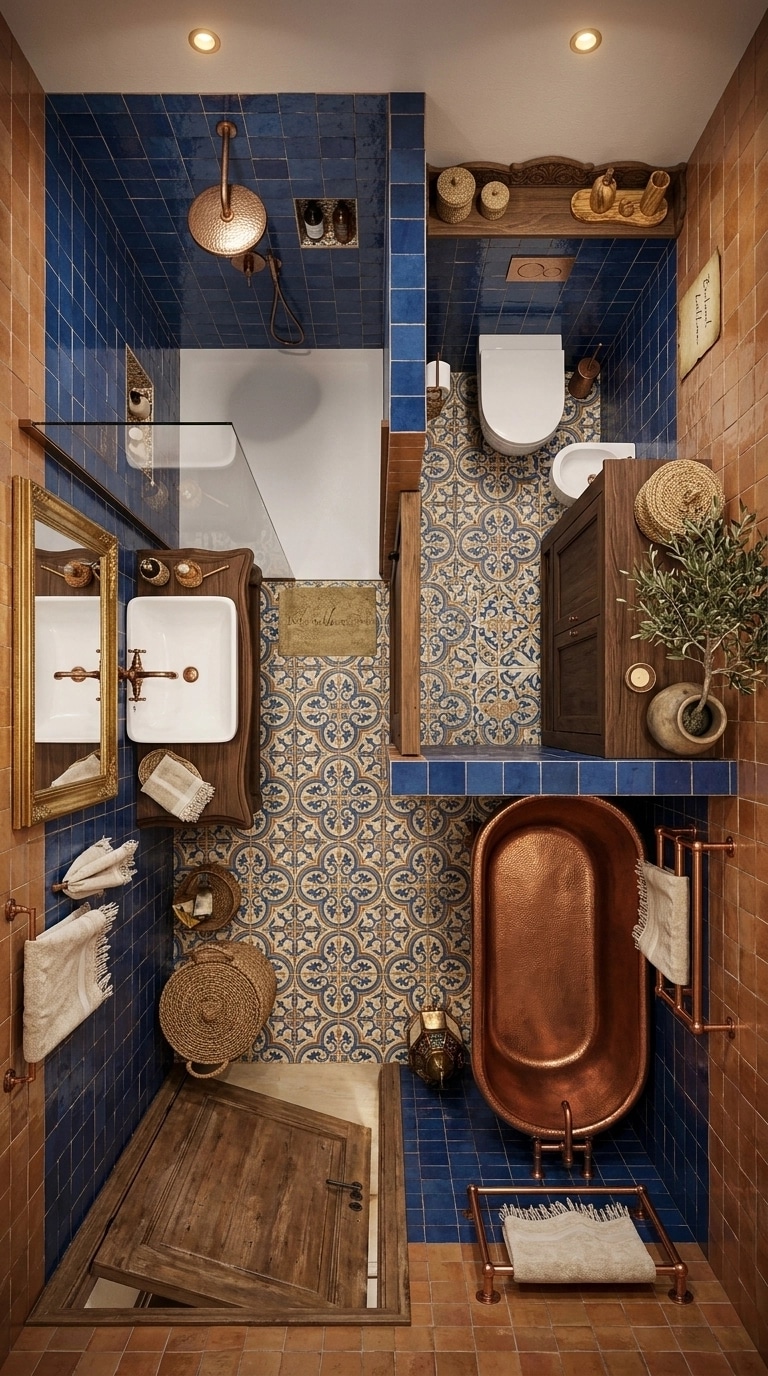 İç mekân tasarımı Mediterranean stili — Banyo GenRoom AI