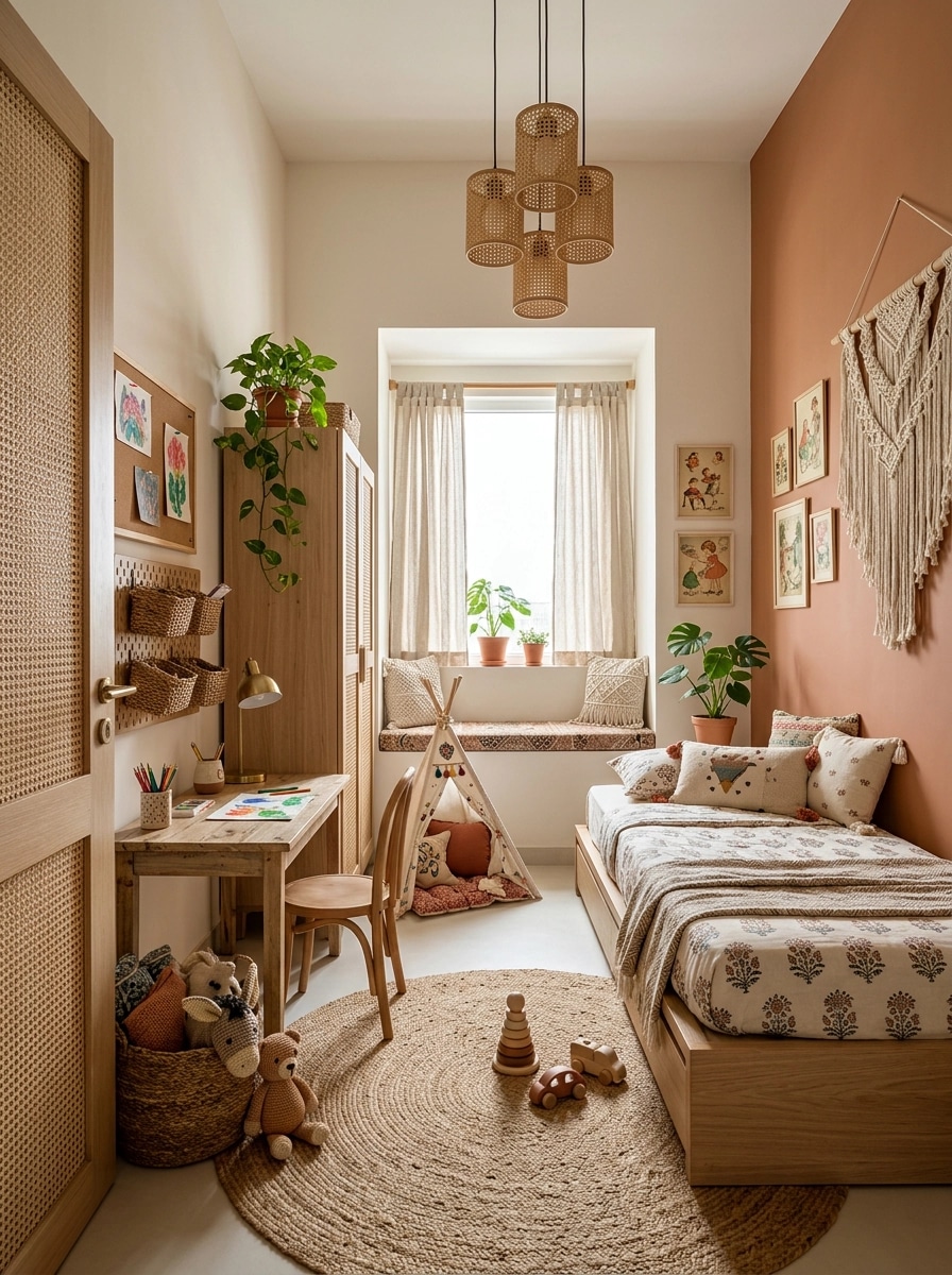 Bohemian Chambre d'Enfant design — interior photo by GenRoom AI