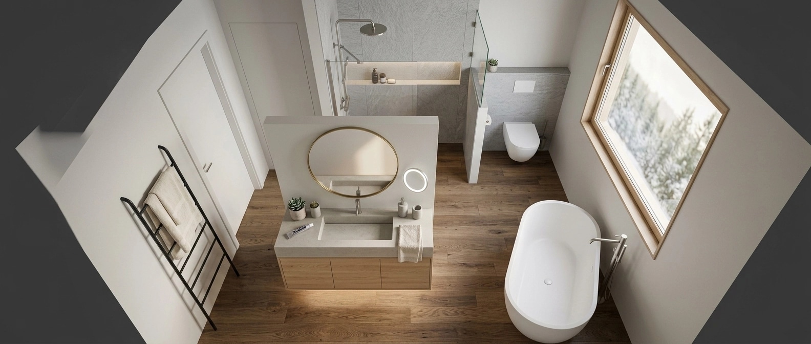 Interior design in Scandinavian style — Bathroom by GenRoom AI