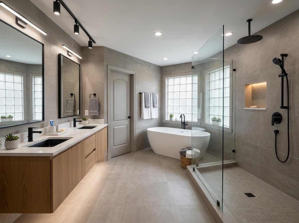 Interior design in Modern Farmhouse style — Bathroom by GenRoom AI