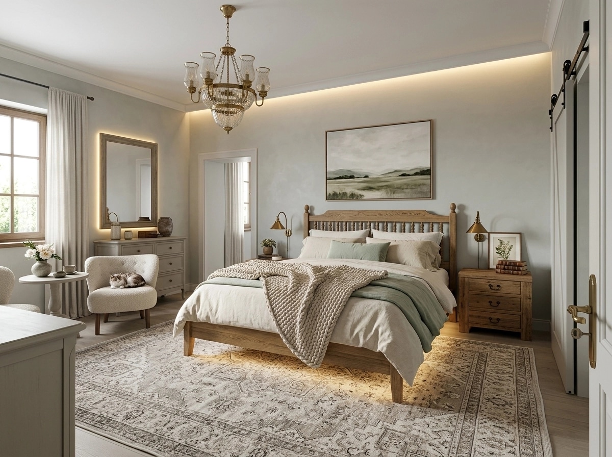 Modern Farmhouse Bedroom design — interior photo by GenRoom AI